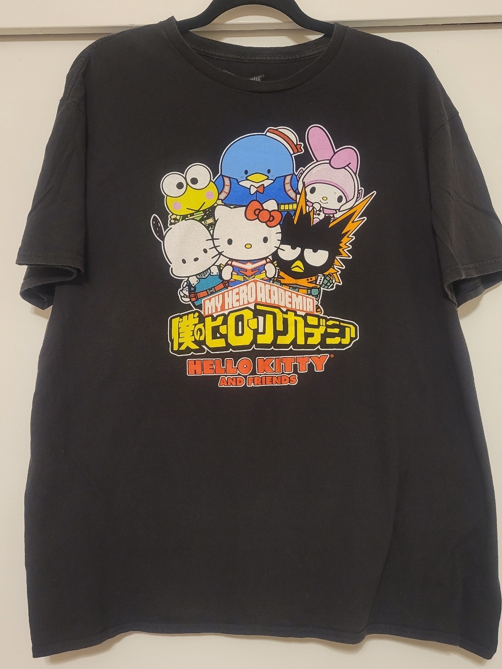 Hello Kitty My Hero Academia Graphic Tee XL Black Anime Sanrio Shirt